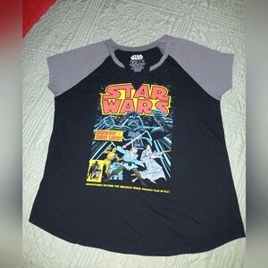 Star Wars Women Graphic Tee - Black and Gray 2X